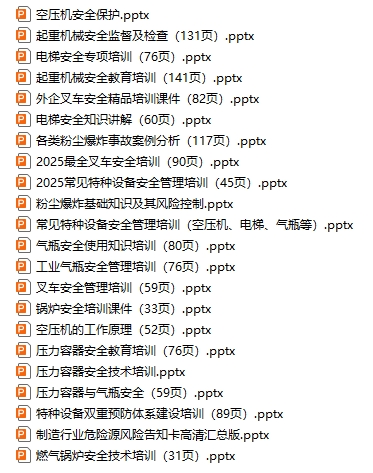 特种设备安全培训课件合集（22份）